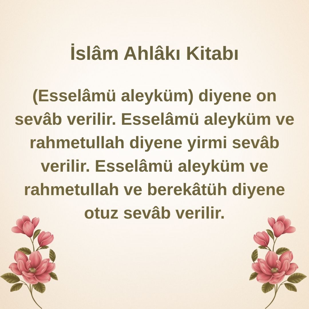 Selam vermenin sevabı